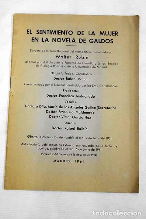 Libros: El sentimiento de la mujer en la novela de Galdos - Foto 1