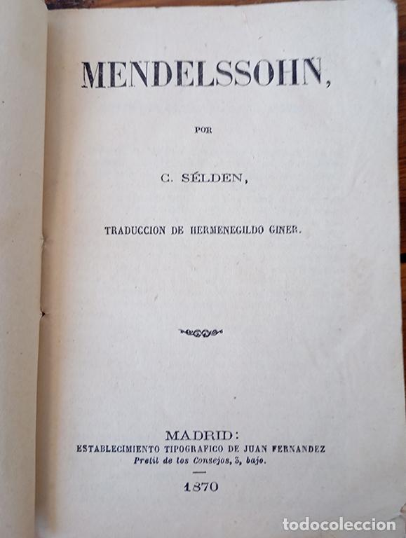 Libros: MENDELSSOHN - CAMILE S&acute;ELDEN - Foto 2