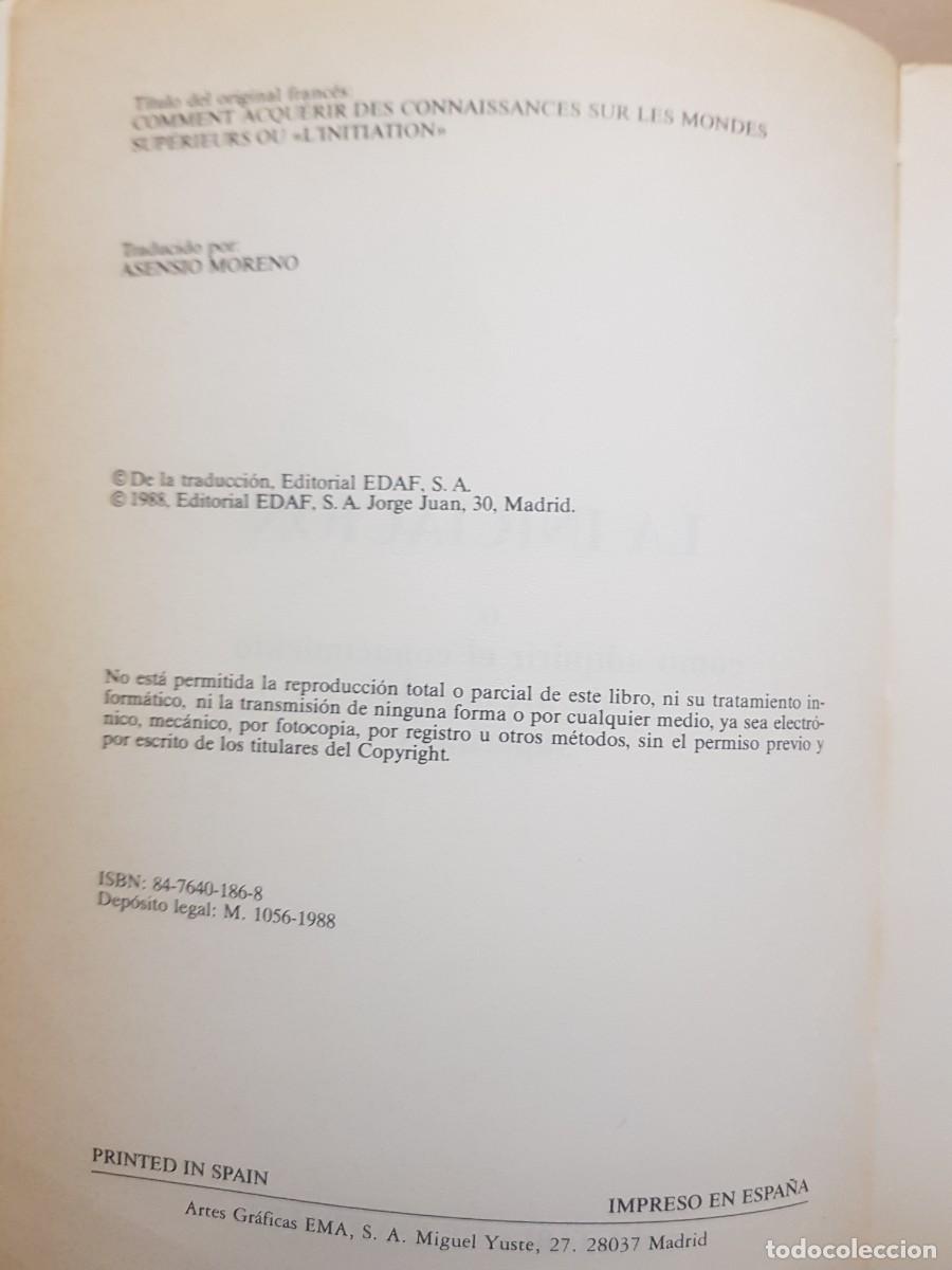 Libros: LA INICIACION - RUDOLF STEINER - ED. EDAF - 1988 - Foto 5