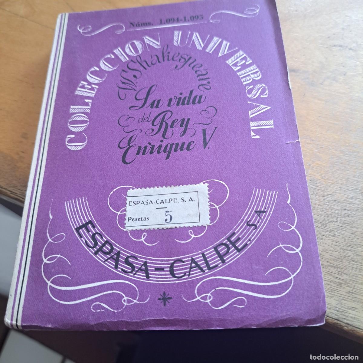 Libros: LA VIDA DEL REY ENRIQUE V quinto Shakespeare, W. MUY BUEN ESTADO Publicado por Ed. Espasa Calpe. C