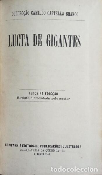 Libros: CASTELO BRANCO. (Camilo) - LUCTA DE GIGANTES. [3.&ordf; EDIC&Ccedil;&Atilde;O] - Foto 2