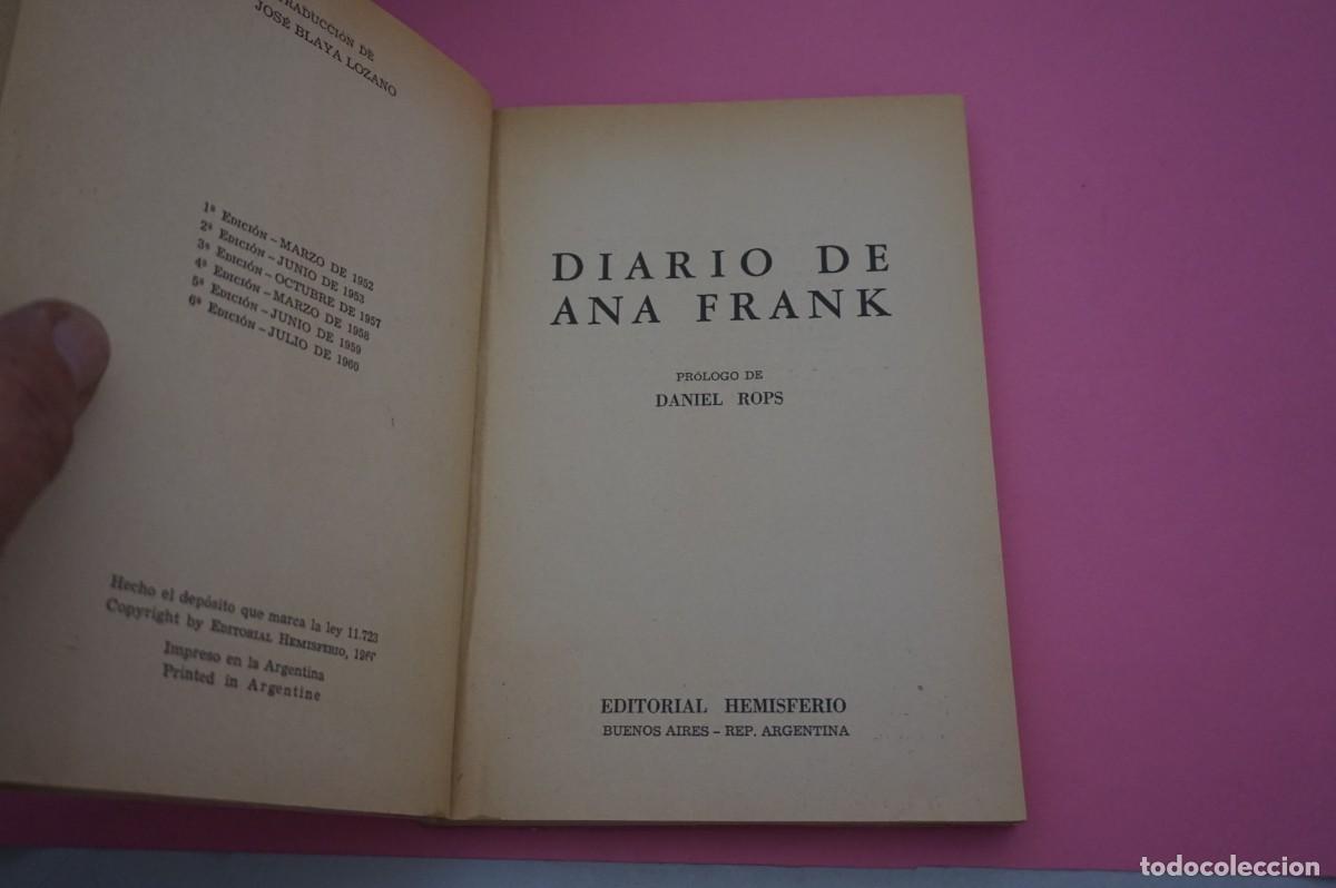 Libros: 3A/ DIARIO DE ANA FRANK - DANIEL ROPS / EDITORIAL HEMISFERIO - Foto 3