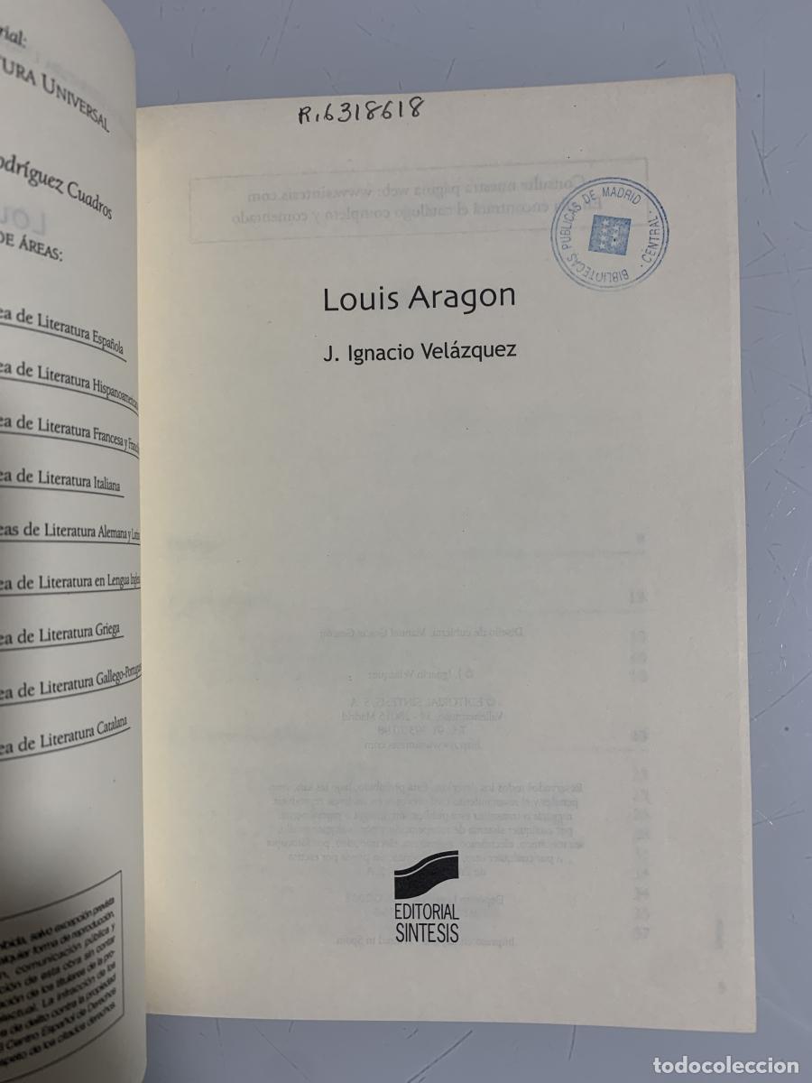 Libros: LOUIS ARAGON - Jos&eacute; Ignacio Vel&aacute;zquez Ezquerra - Foto 2