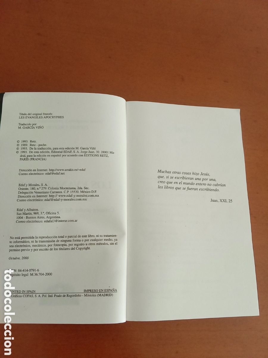 Libros: Los evangelios ap&oacute;crifos. Edaf. Pierre crepon - Foto 3