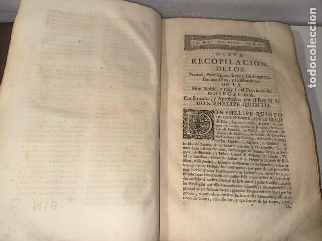 Libros: FUEROS DE GUIPUZCOA 1696 - Foto 4