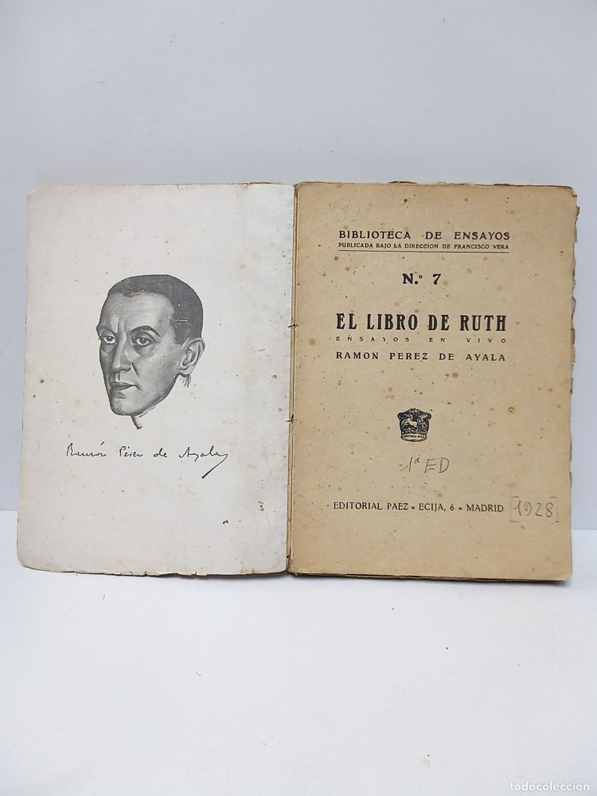 Libros: PEREZ DE AYALA, Ram&oacute;n - El Libro de Ruth: Ensayos en vivo - Foto 1