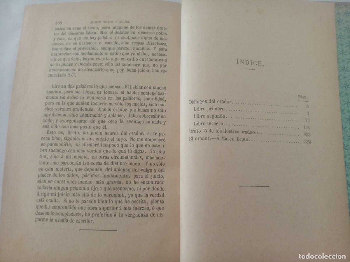 Libros: OBRAS COMPLETAS ( MARCO TULIO CICERON , 1889 , Tomos 1 y 2 ) - Foto 5