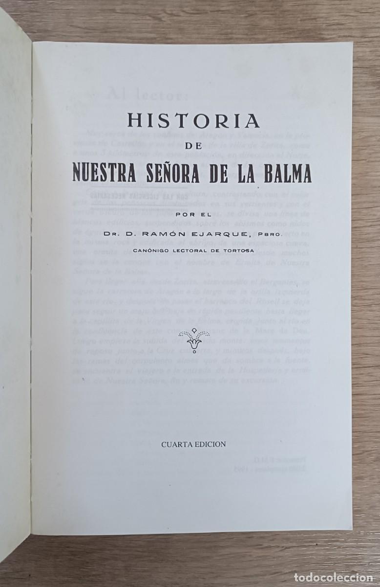 Libros: Historia de Nuestra Se&ntilde;ora de la Balma, Ram&oacute;n Ejarque, 1995 - Foto 2