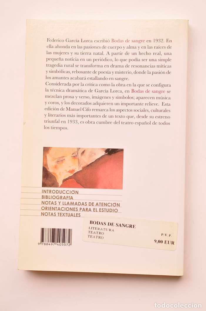Libros: Bodas de sangre - GARC&Iacute;A LORCA, Federico - Foto 3