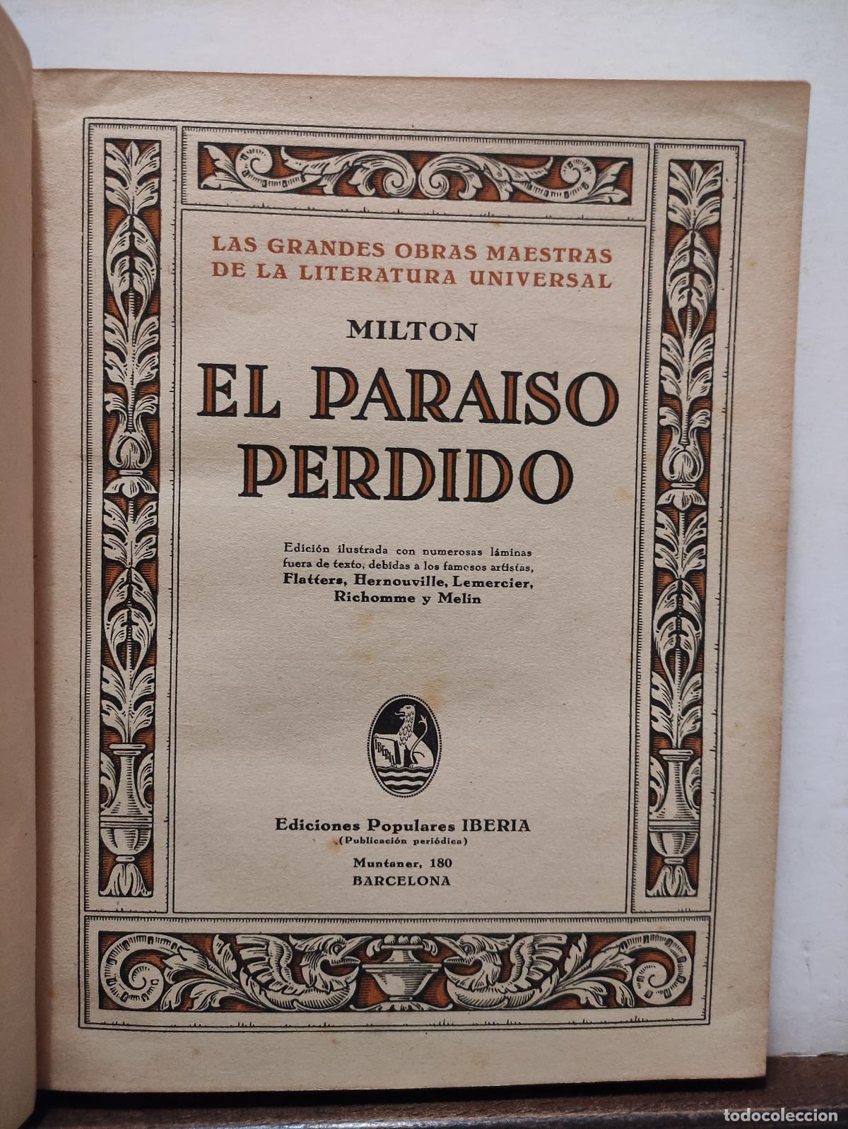 Libros: EL PARAISO PERDIDO - JUAN MILTON - Foto 1