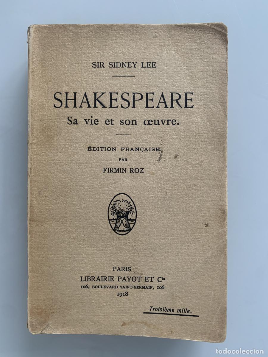 Libros: SHAKESPEARE. Sa vie et son oeuvre - Sir Sidney Lee - Foto 1