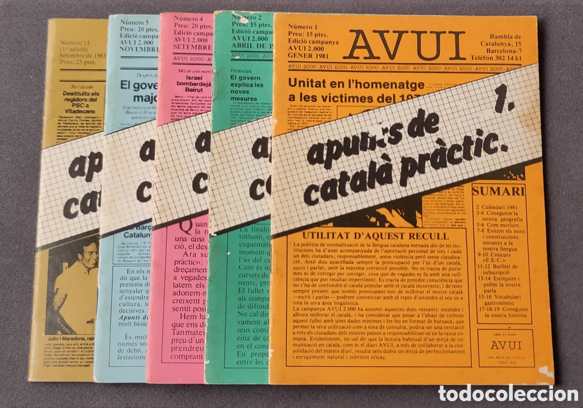 Libros: Apunts de Catal&agrave; pr&agrave;ctic (1,2,4,5,11) - Foto 1