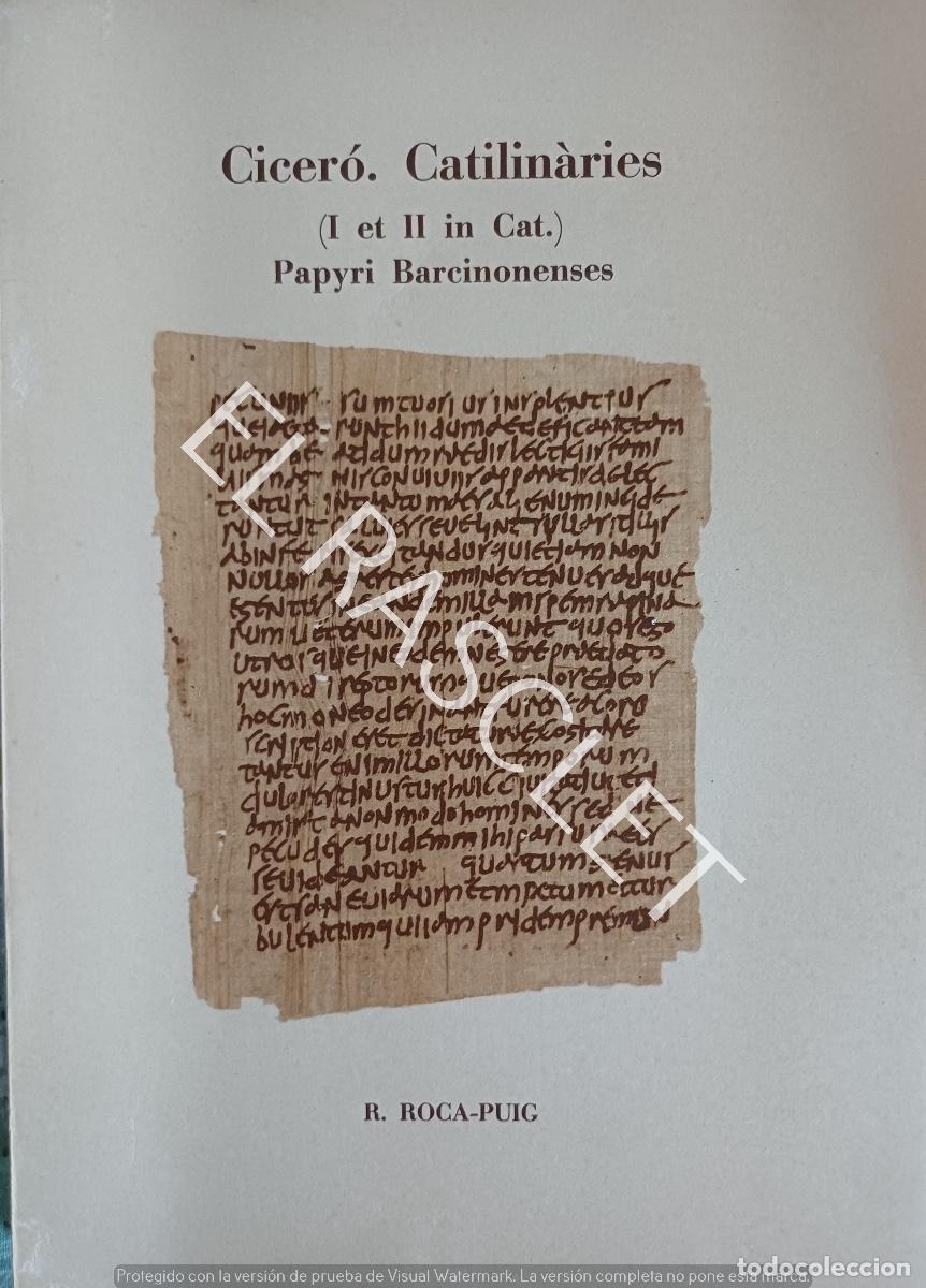 Libros: CICER&Oacute;. CATILIN&Agrave;RIES - R. ROCA-PUIG - EN CATALAN - Foto 1