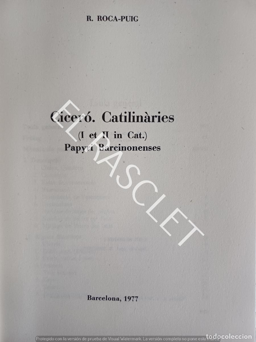 Libros: CICER&Oacute;. CATILIN&Agrave;RIES - R. ROCA-PUIG - EN CATALAN - Foto 3