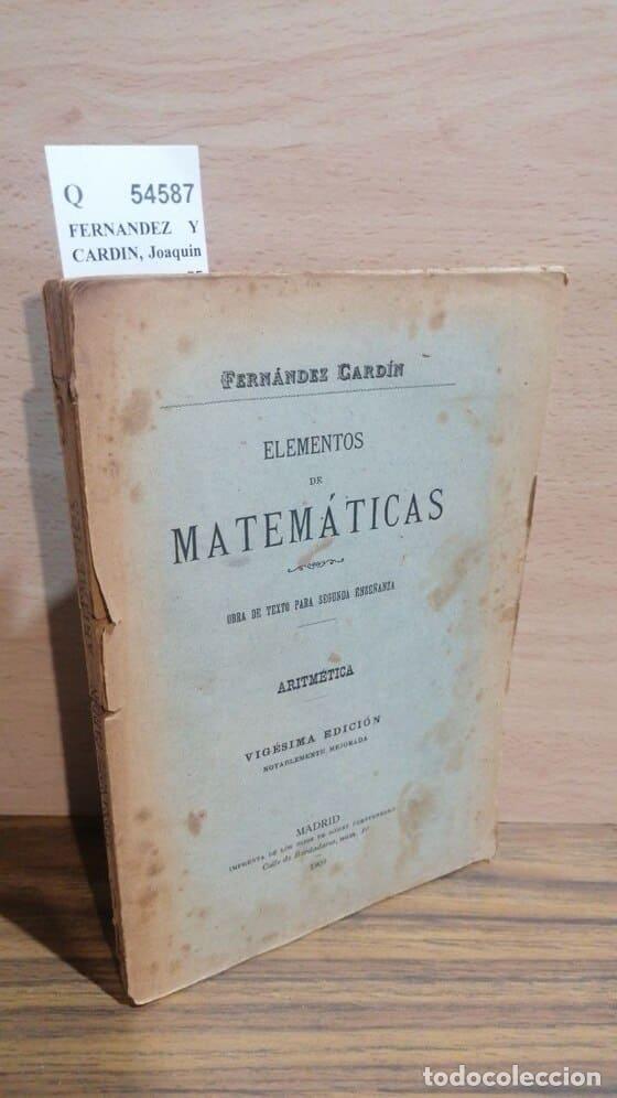Libros: FERNANDEZ Y CARDIN, Joaquin Maria - ELEMENTOS DE MATEMATICAS - Foto 1