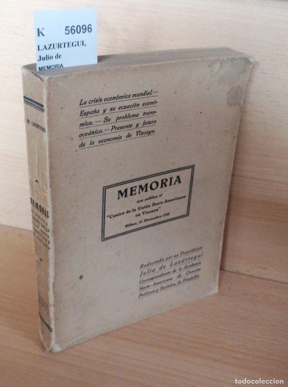 Libros: LAZURTEGUI, Julio de - MEMORIA - Foto 1