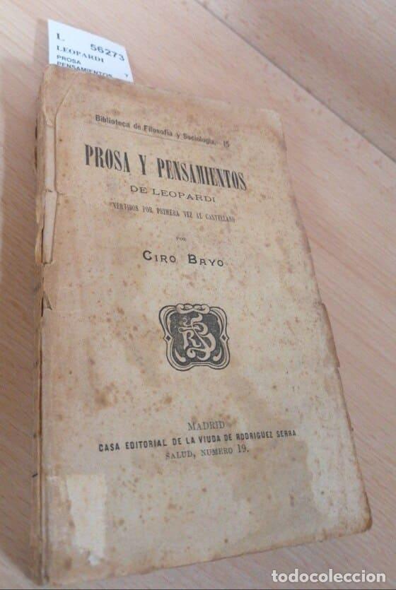 Libros: LEOPARDI - PROSA Y PENSAMIENTOS - Foto 1
