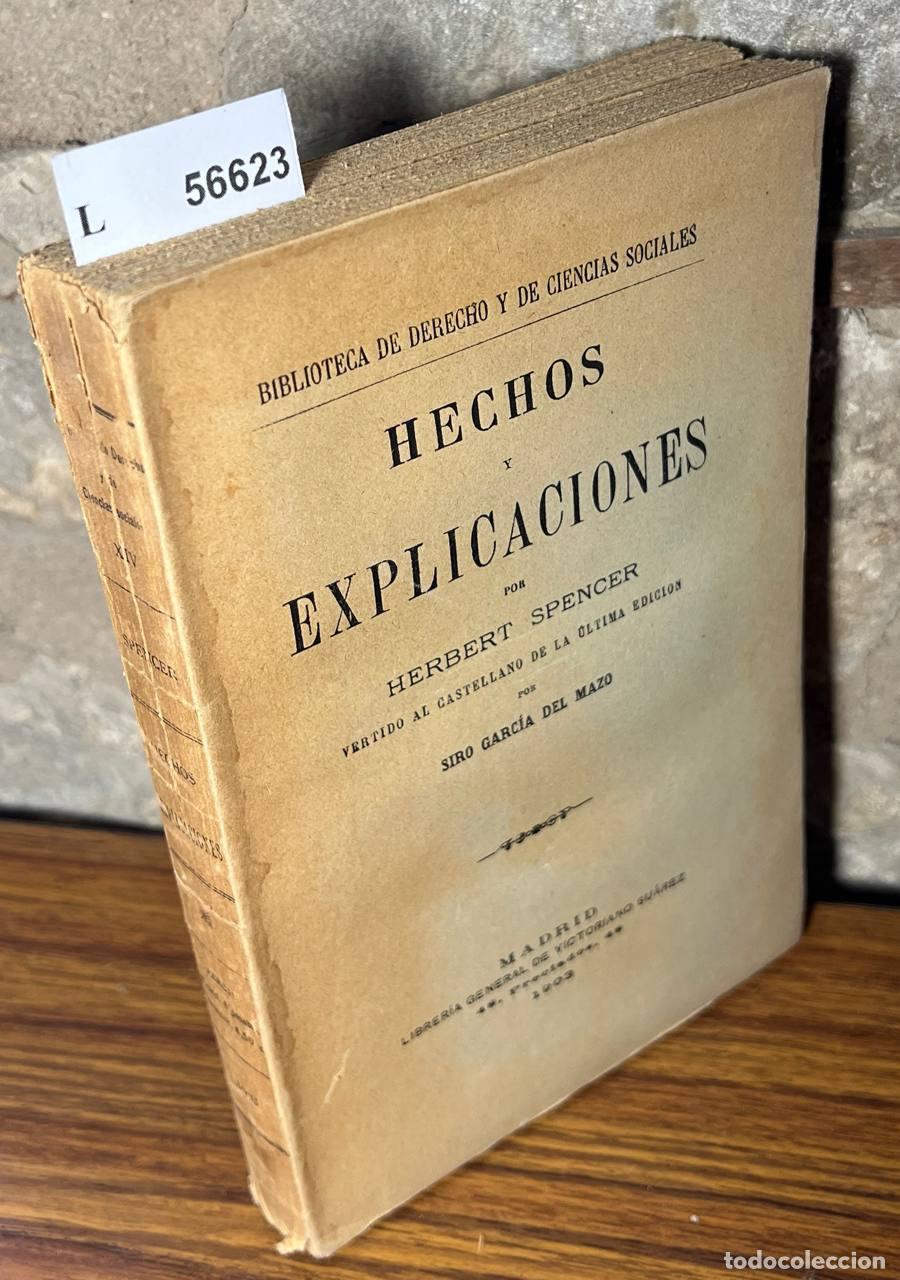 Libros: SPENCER, Herbert - HECHOS Y EXPLICACIONES - Foto 1