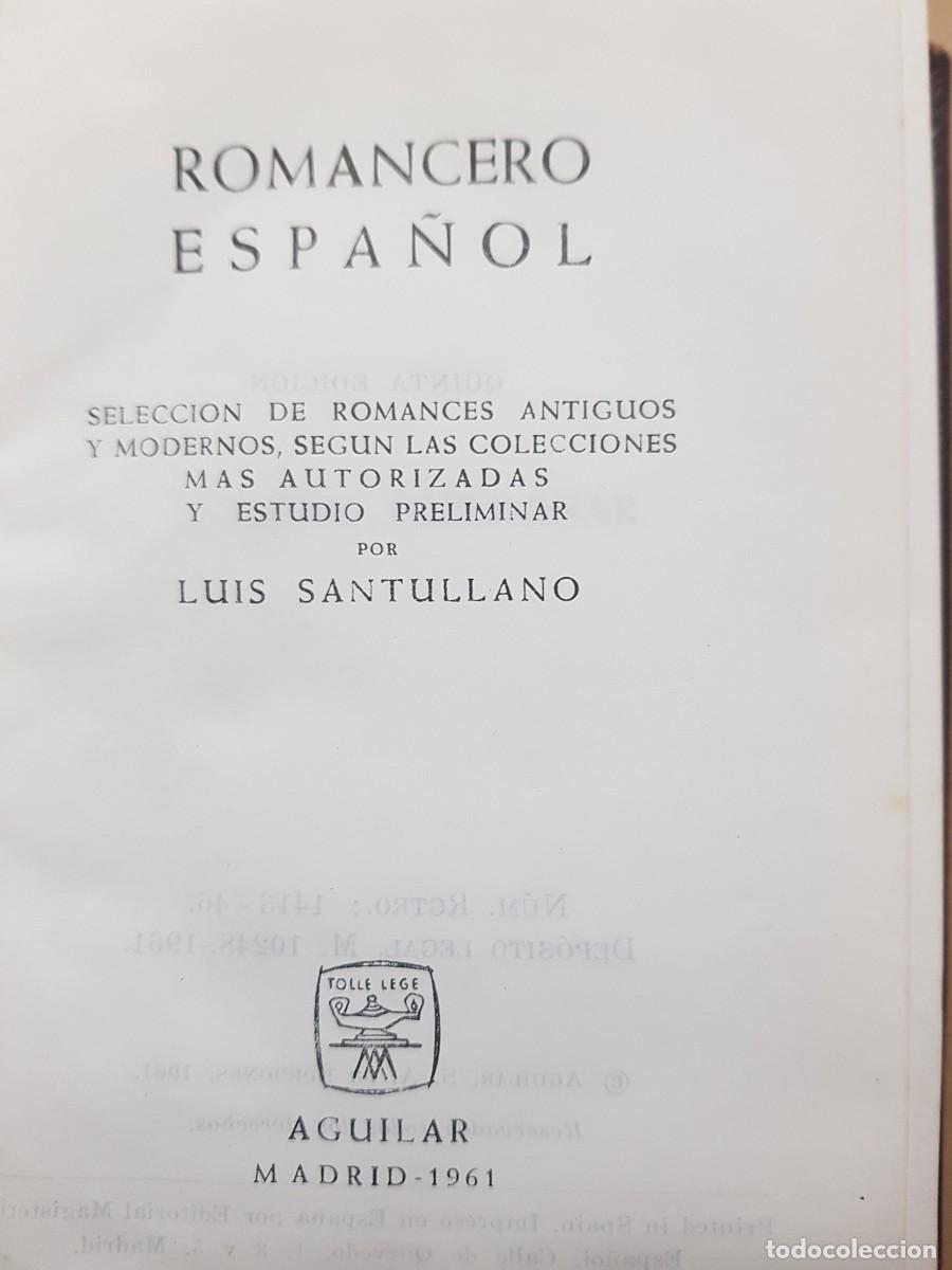 Libros: ROMANCERO ESPA&Ntilde;OL - ED. AGUILAR - 1961 - Foto 5