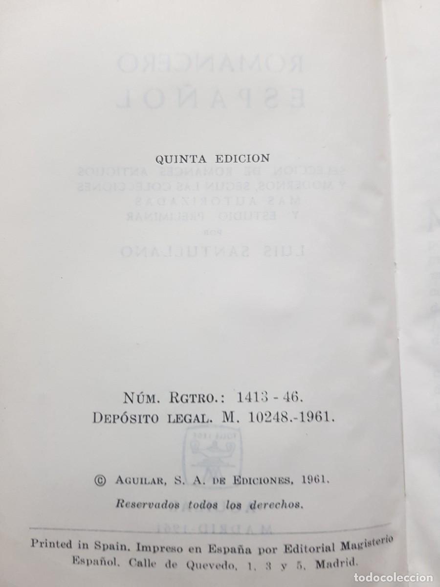 Libros: ROMANCERO ESPA&Ntilde;OL - ED. AGUILAR - 1961 - Foto 6