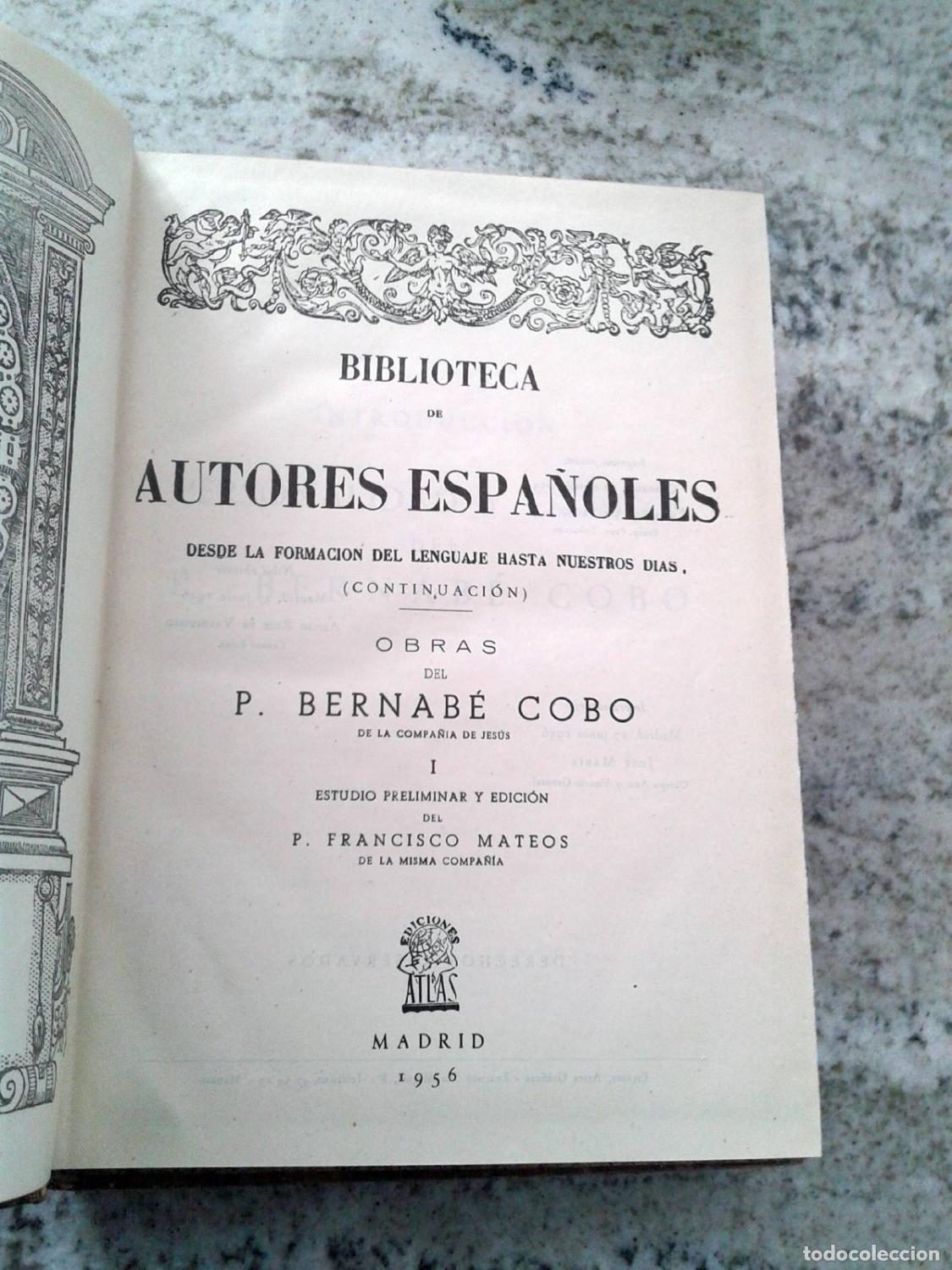 Libros: Bernab&eacute; Cobo y Peralta - OBRAS del P. B&eacute;rnabe Cobo. I y II. Completo. - Foto 3