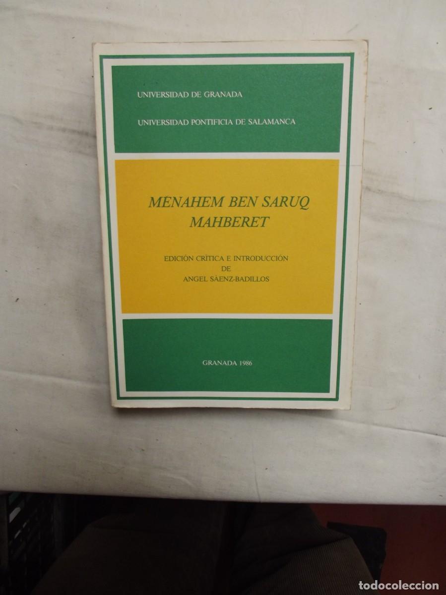 B&uuml;cher: MENAHEM BEN SARUQ MAHBERET EDICION CRITICA E INTRODUCCION DE ANGEL SAENZ BADILLOS