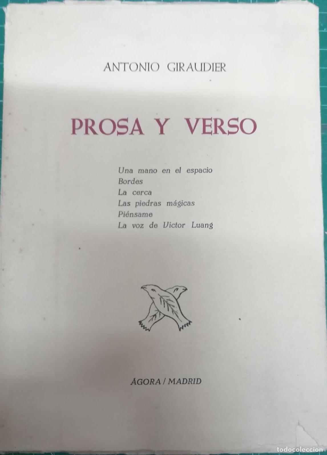 Libros: Giraudier, Antonio - PROSA Y VERSO - Foto 1