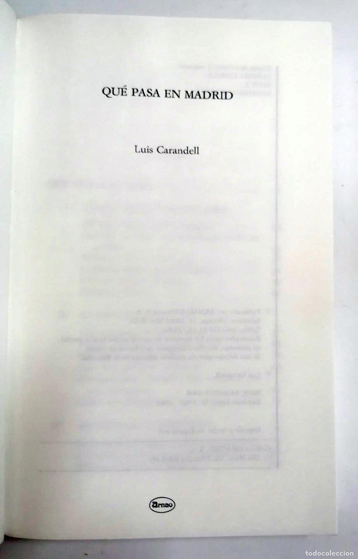 Libros: Luis Carandell - QUE PASA EN MADRID - Foto 2