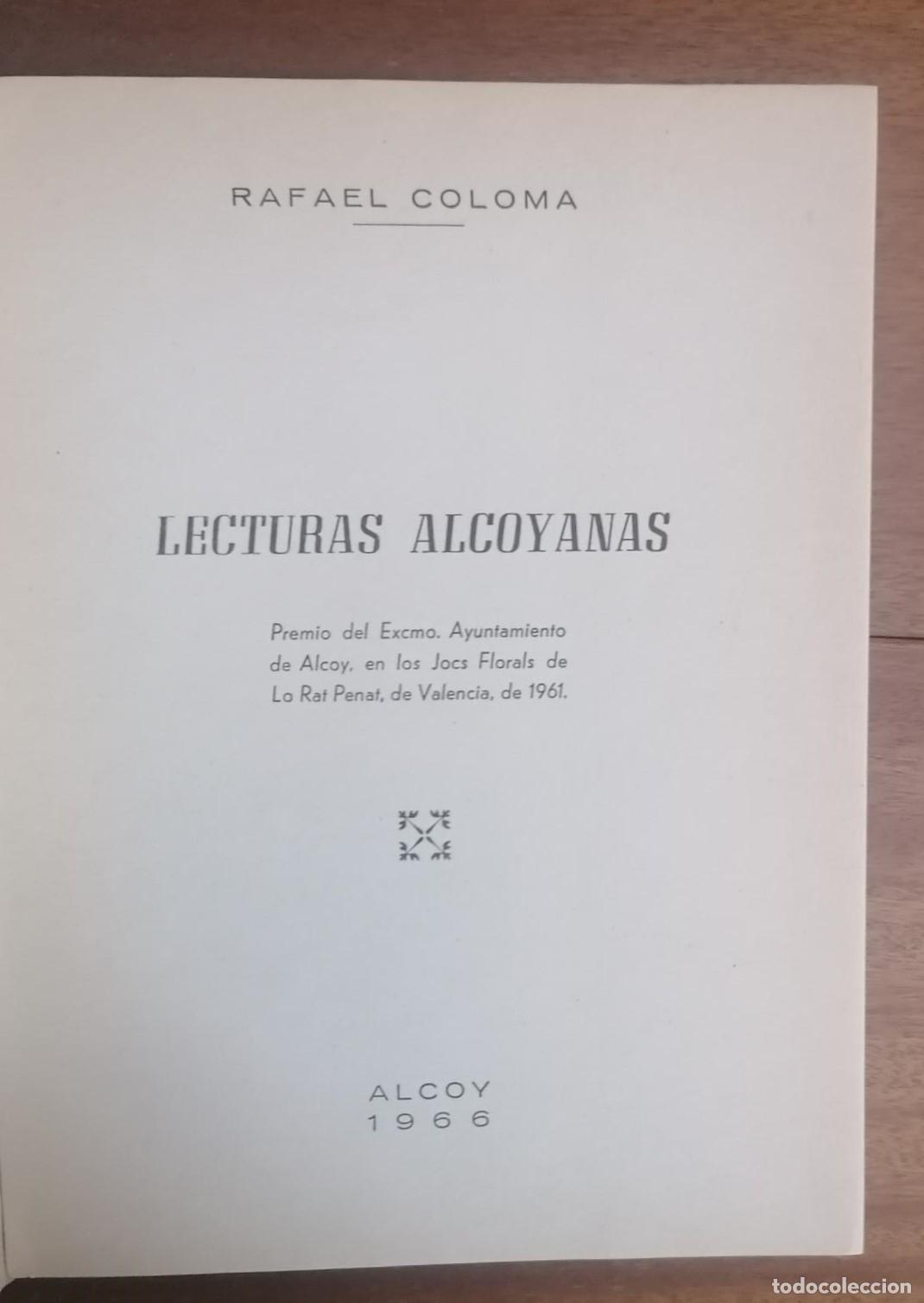 Libros: Rafael Coloma - LECTURAS ALCOYANAS. - Foto 2