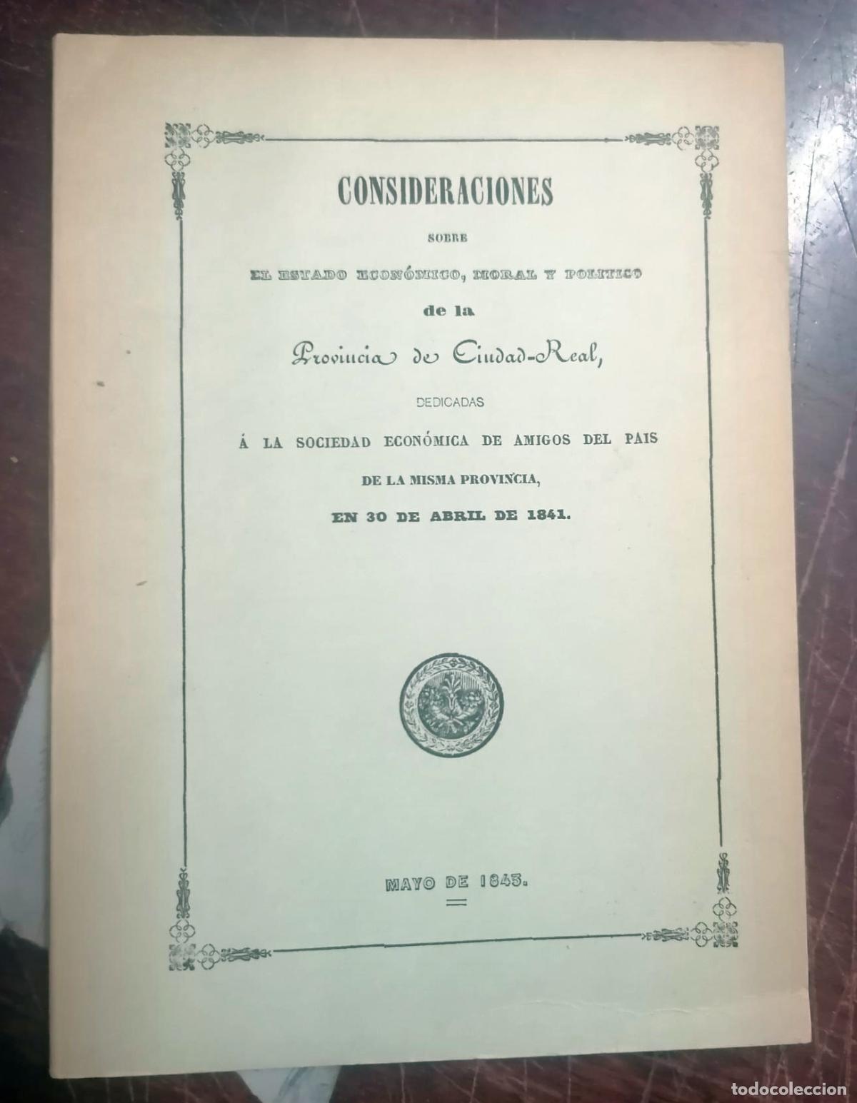 Livres: Diego Medrano y Trevi&ntilde;o - CONSIDERACIONES SOBRE EL ESTADO ECON&Oacute;MICO, MORAL Y POL&Iacute;TICO DE LA PROVINCI