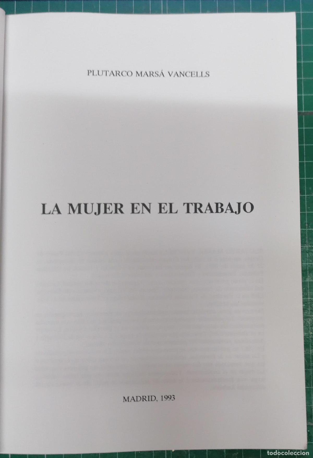 Libros: Mars&aacute; Vancells, Plutarco - LA MUJER EN EL TRABAJO - Foto 2