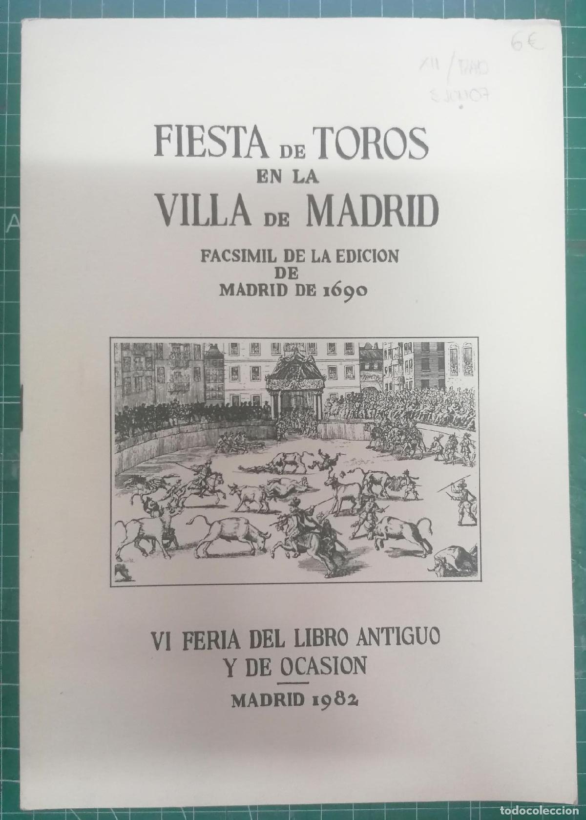 Libros: FIESTA DE TOROS EN LA VILLA DE MADRID