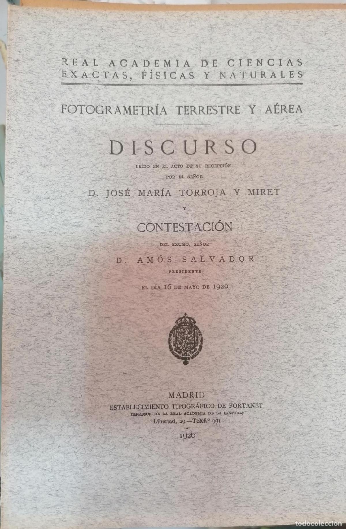 Livres: Torroja y Miret, Jos&eacute; Mar&iacute;a - FOTOGRAMETR&Iacute;A TERRESTRE