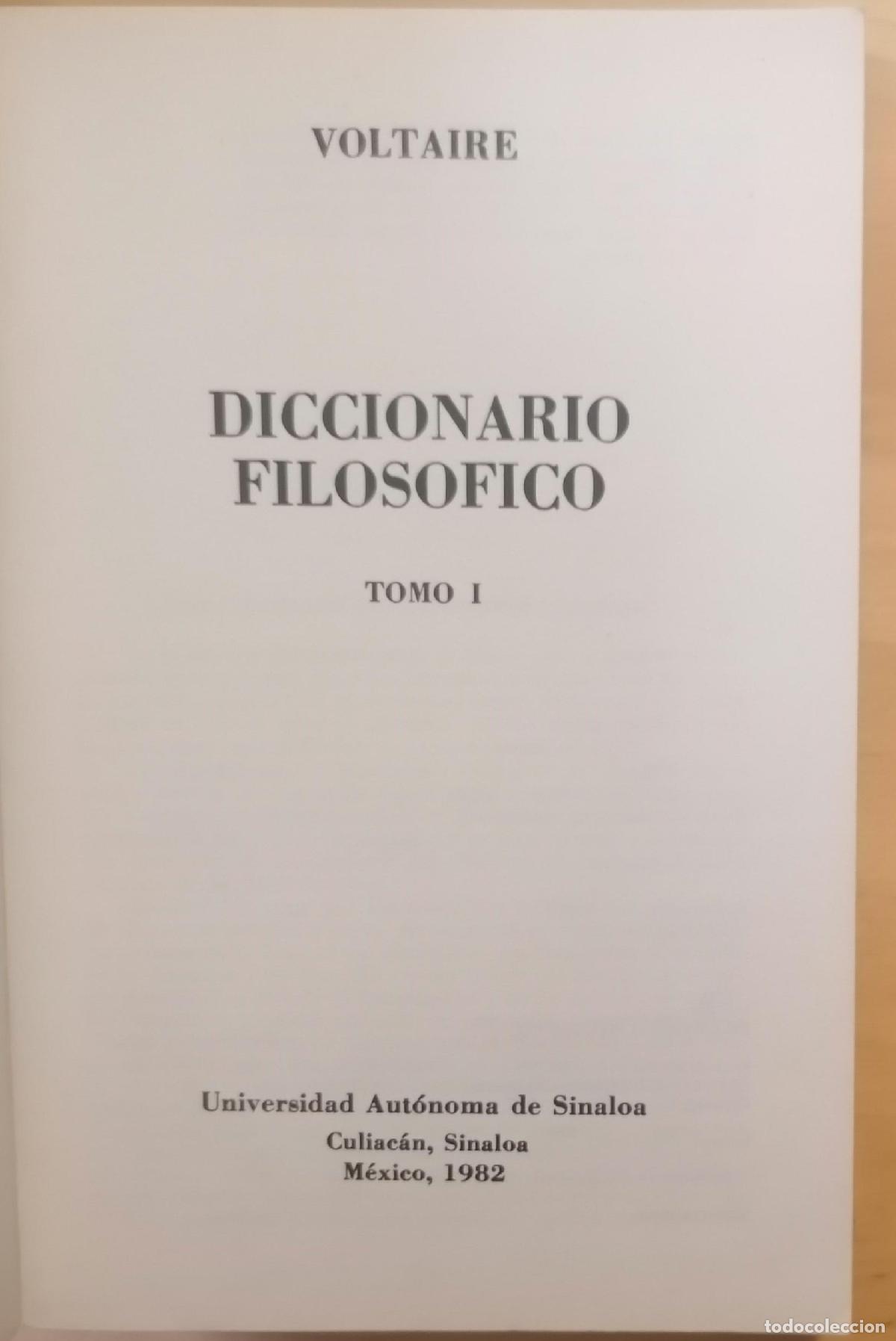 Libros: Voltaire - DICCIONARIO FILOS&Oacute;FICO. 2 Vols. - Foto 2