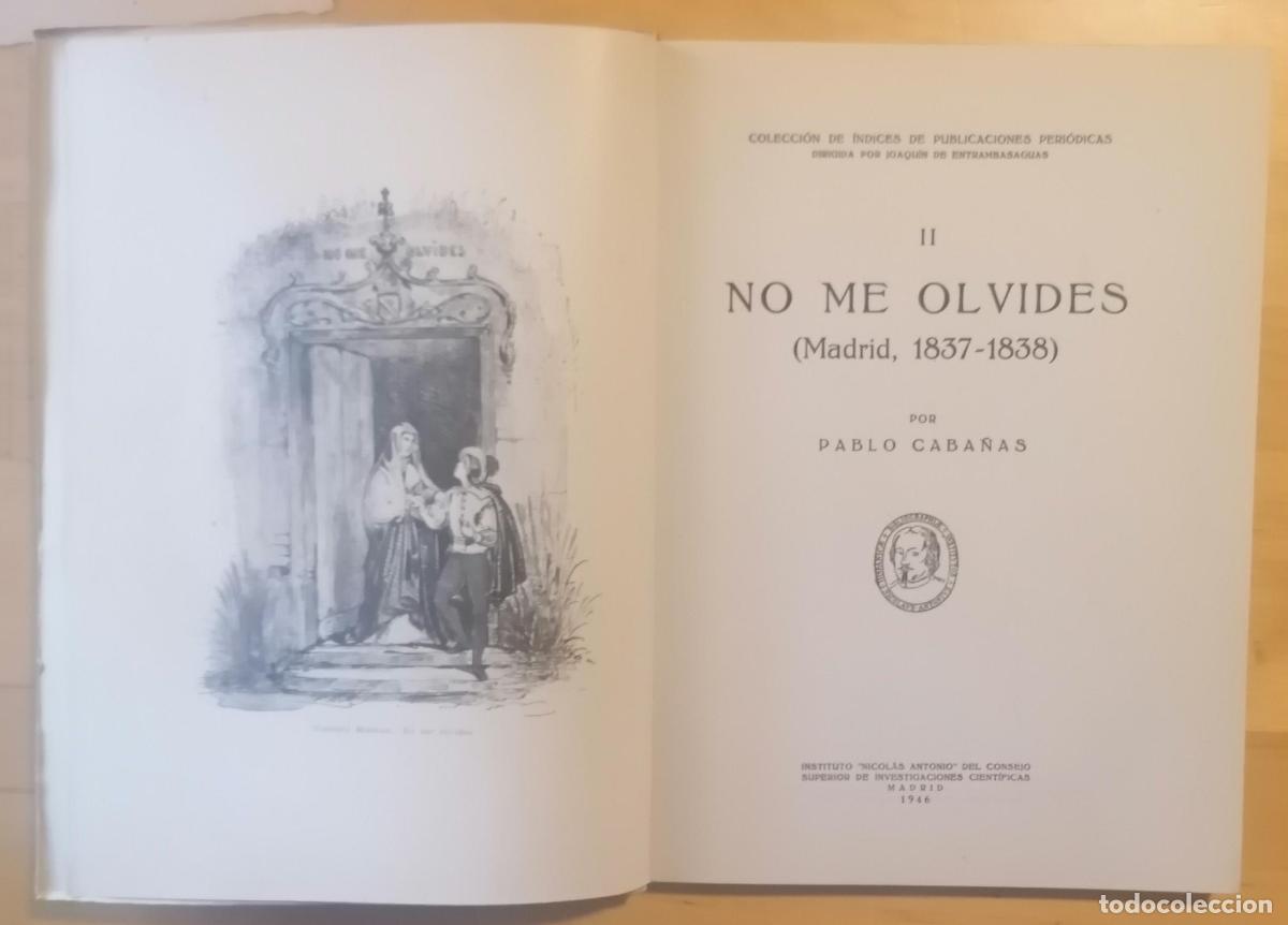 Libros: Pablo Caba&ntilde;as - NO ME OLVIDES (MADRID, 1837-1838) - Foto 2