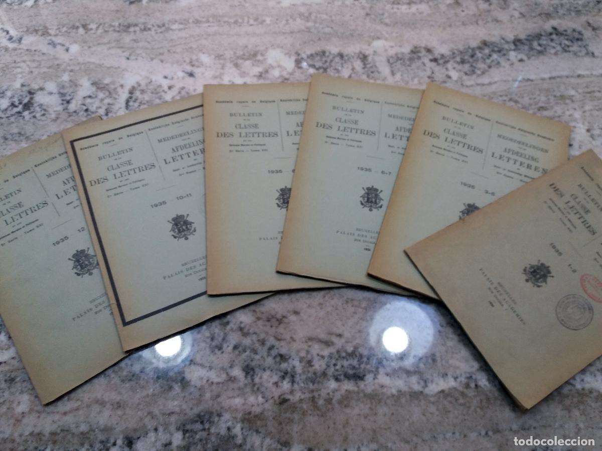 B&uuml;cher: vvaa - BULLETIN DE LA CLASSE DES LETTRES et des Sciences Morales et Politiques. 5&ordm; S&eacute;rie. Tomo XXI.