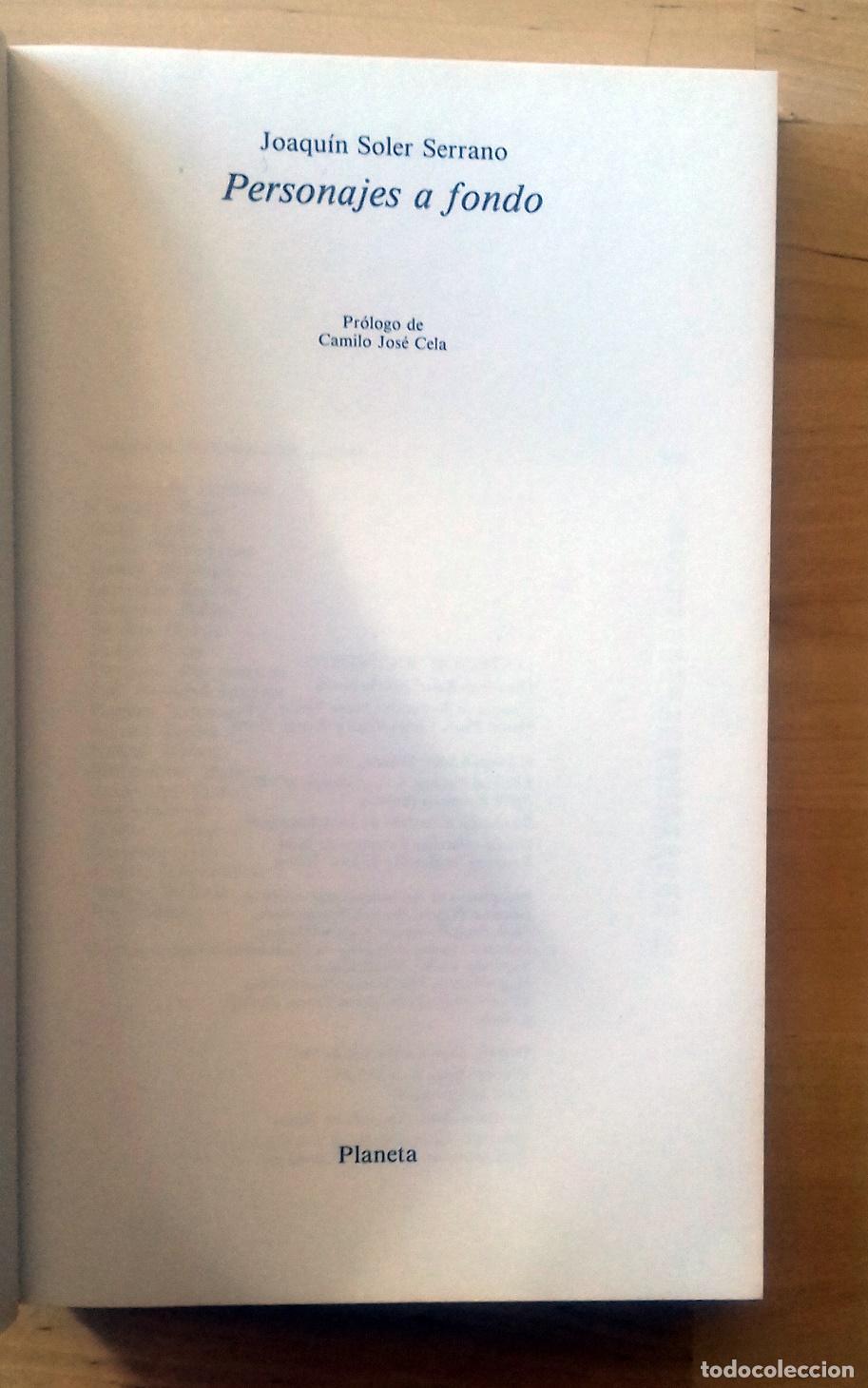 Libros: Joaqu&iacute;n Soler Serrano - PERSONAJES A FONDO - Foto 2