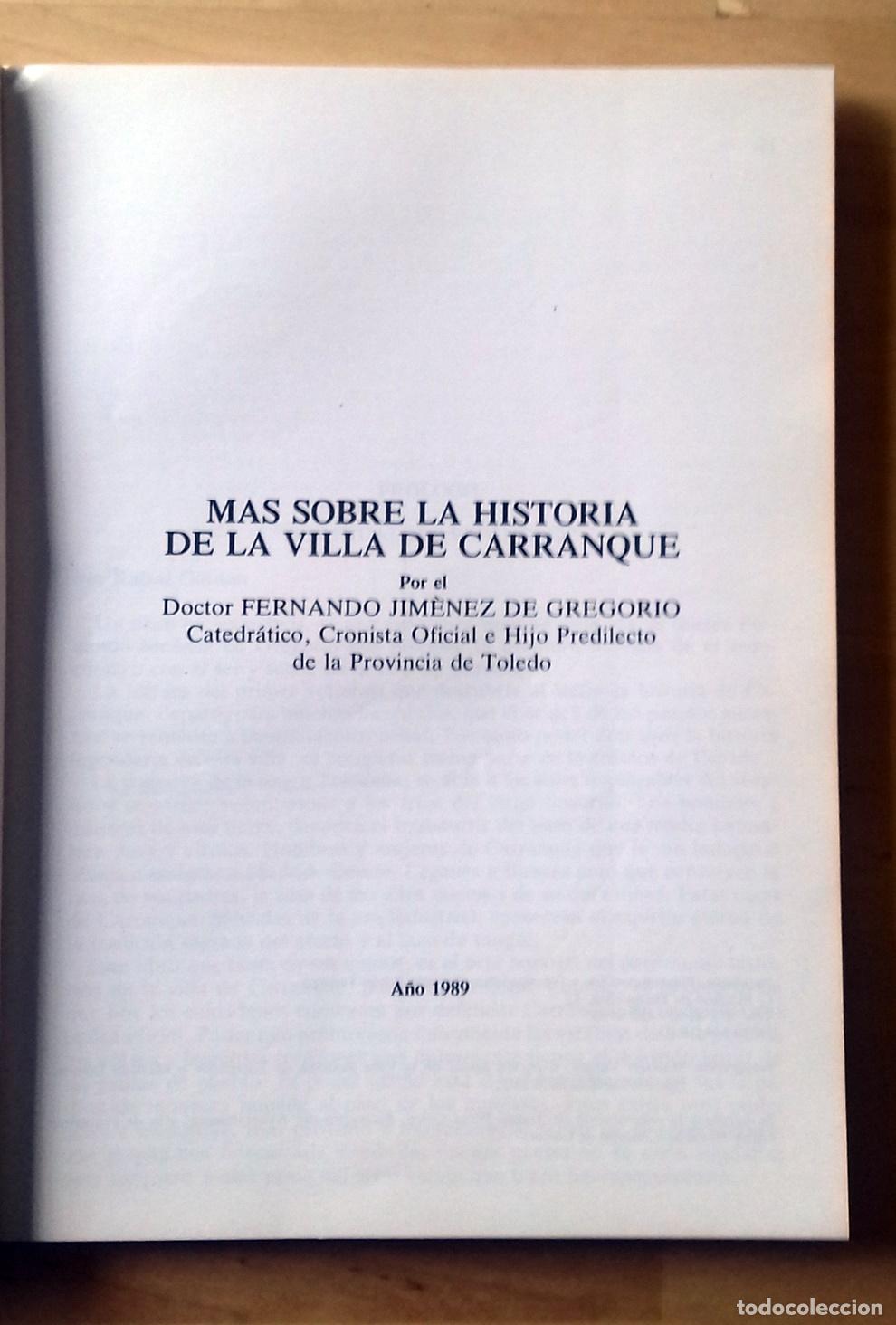 Libros: Fernando Jim&eacute;nez de Gregorio - M&Aacute;S SOBRE LA HISTORIA DE LA VILLA DE CARRANQUE - Foto 5