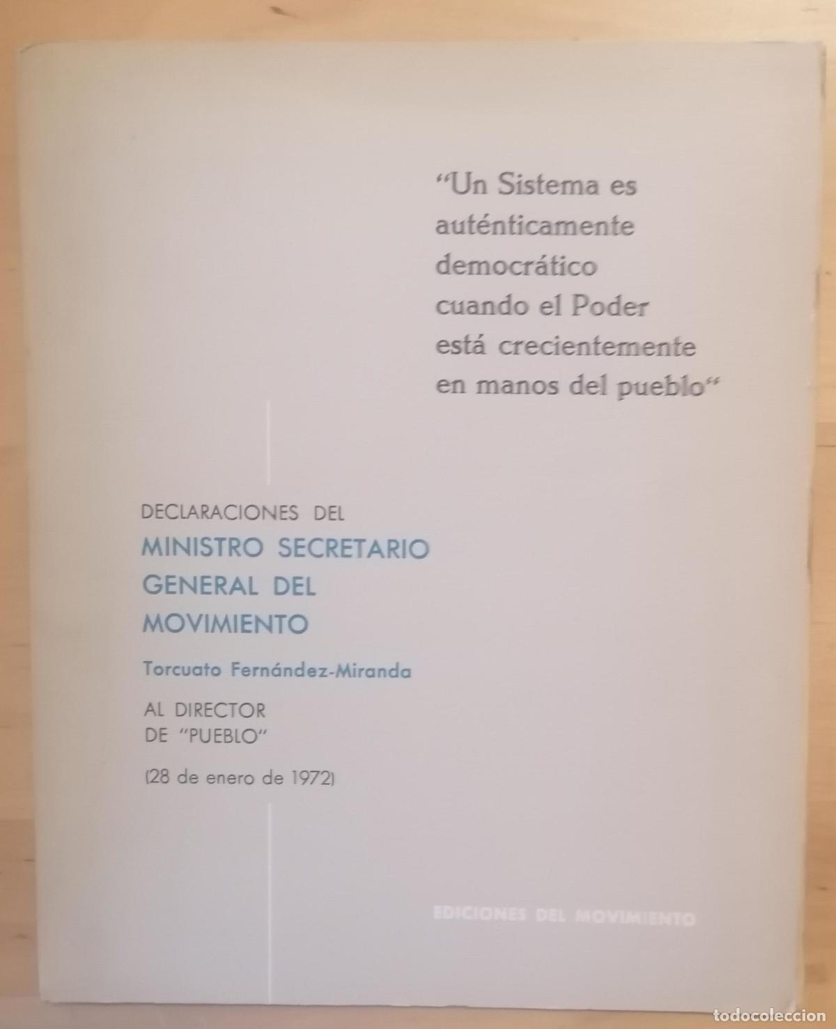 Livres: Torcuato Fern&aacute;ndez-Miranda - Un sistema es aut&eacute;nticamente democr&aacute;tico cuando el Poder est&aacute; creciente