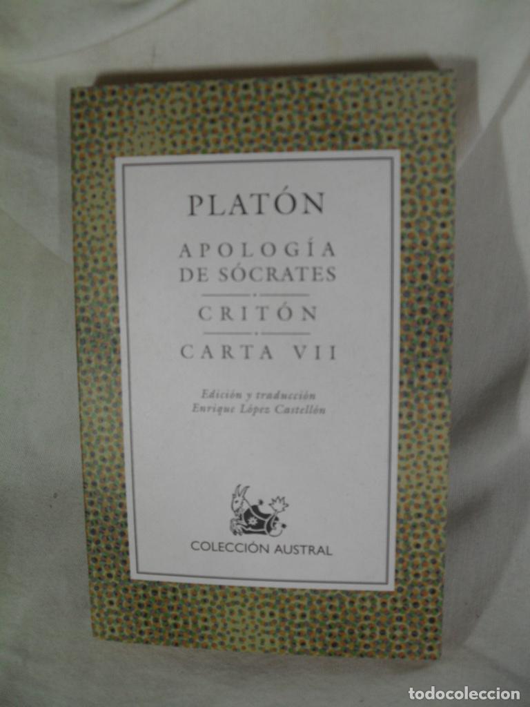 Libros: APOLOGIA DE SOCRATES - CRITON - CARTA VII - PLATON - Foto 1