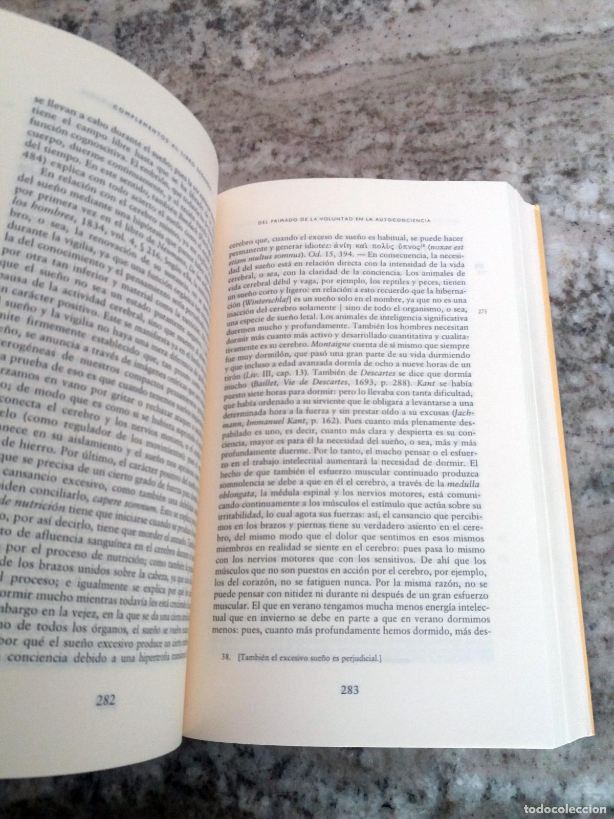 Libros: Arthur Schopenhauer - EL MUNDO COMO VOLUNTAD Y REPRESENTACION. Complementos - Foto 3