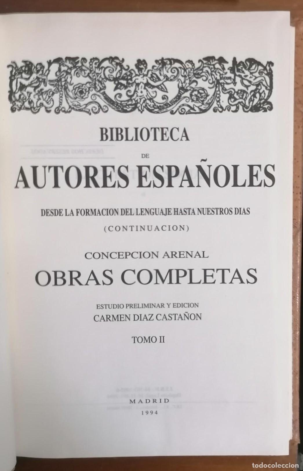 Libros: Concepci&oacute;n Arenal - OBRAS COMPLETAS. I y II - Foto 4