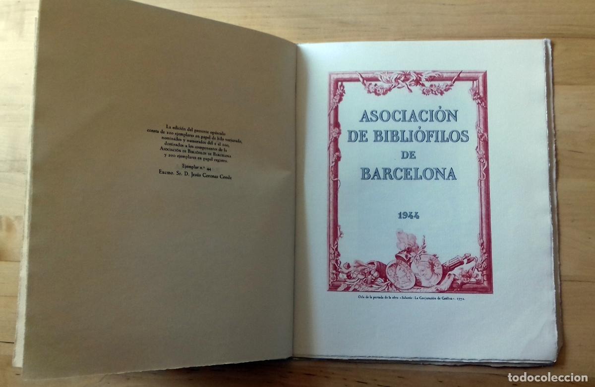 B&uuml;cher: ASOCIACI&Oacute;N DE BIBLI&Oacute;FILOS DE BARCELONA 1944