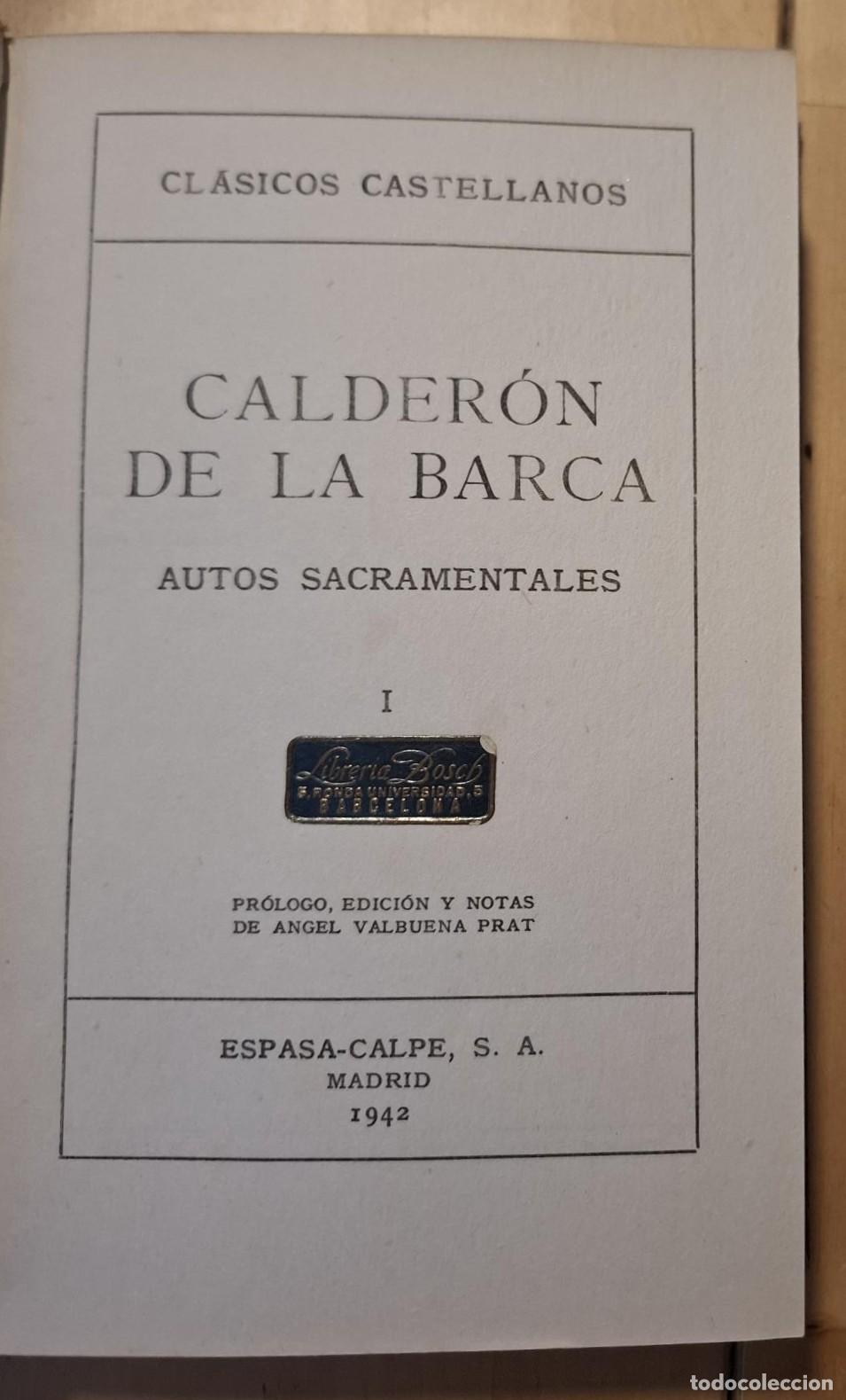 Libros: Calder&oacute;n de la Barca - AUTOS SACRAMENTALES I - Foto 4