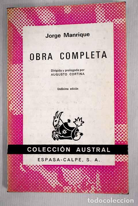 Libros: Obra completa: Manrique, Jorge.- Manrique, Jorge - Foto 1