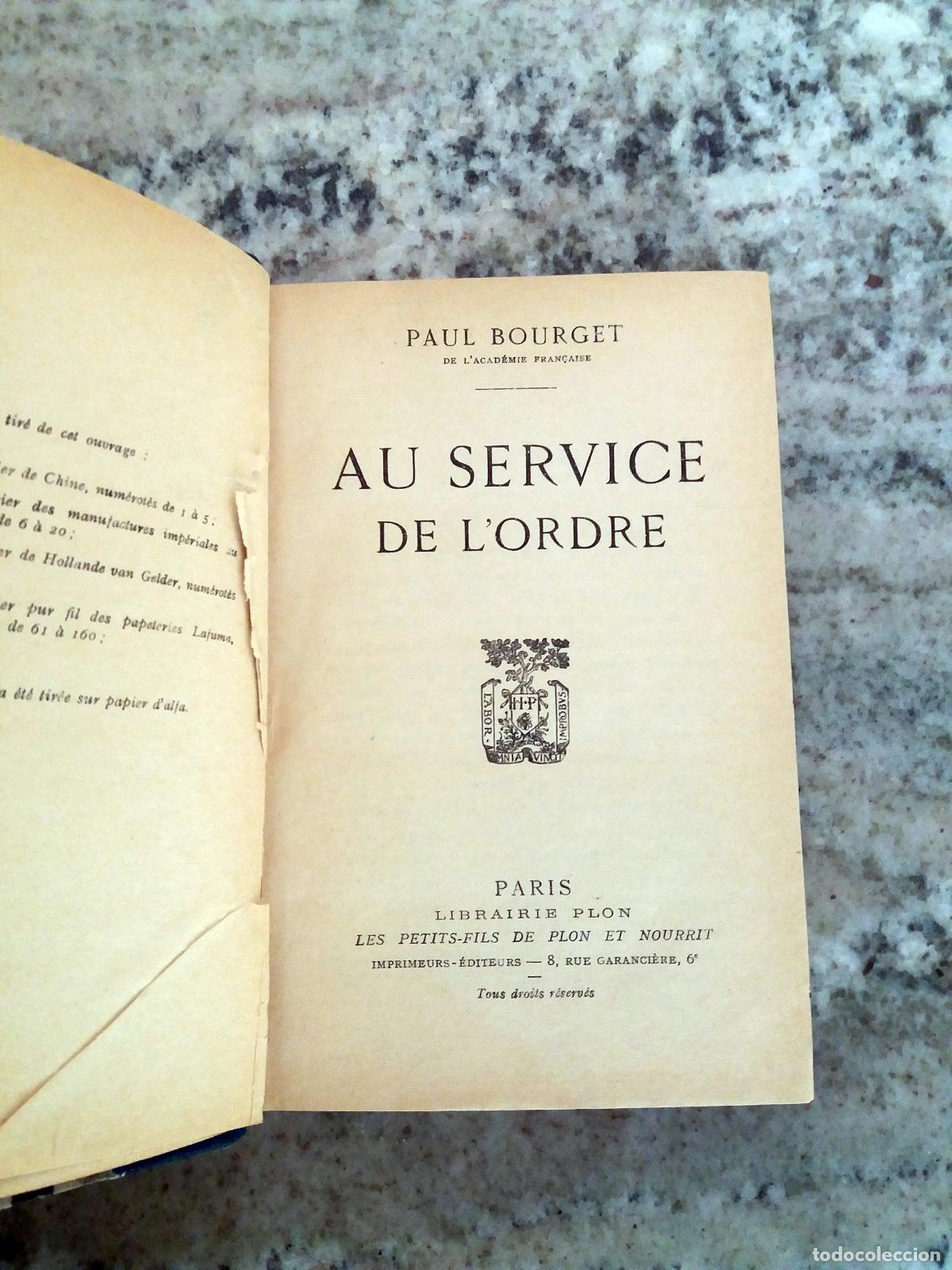 Libros: Paul Bourget - AU SERVICE DE LORDRE - Foto 2