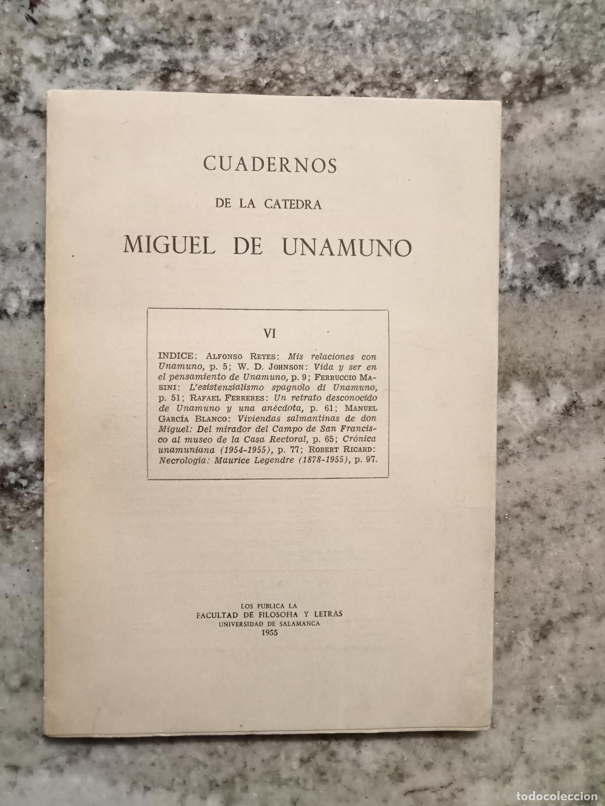 Libros: vvaa - CUADERNOS DE LA C&Aacute;TEDRA MIGUEL DE UNAMUNO. VI - Foto 1