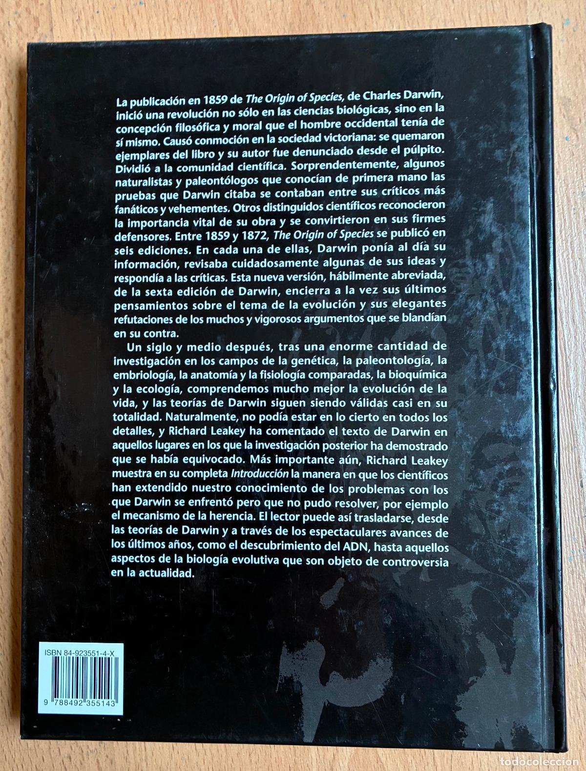 Libros: EL ORIGEN DE LAS ESPECIES, Charles Darwin, ediciones Aguazul - Foto 2