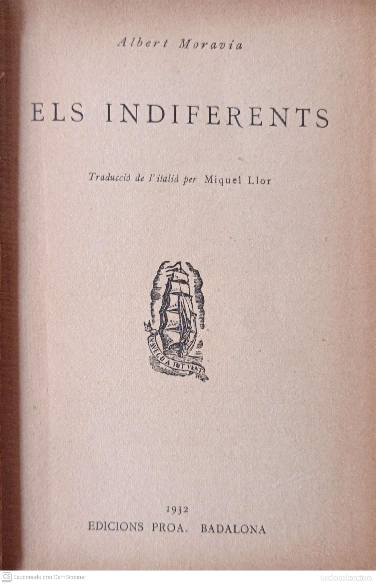 Libros: Els indiferents - Albert Moravia - Foto 1