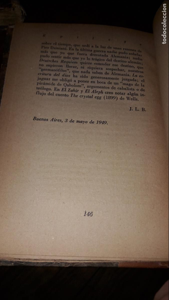 Libros: EL ALEPH JORGE LUIS BORGES PRIMERA EDICI&Oacute;N 1949. LOSADA - Foto 3